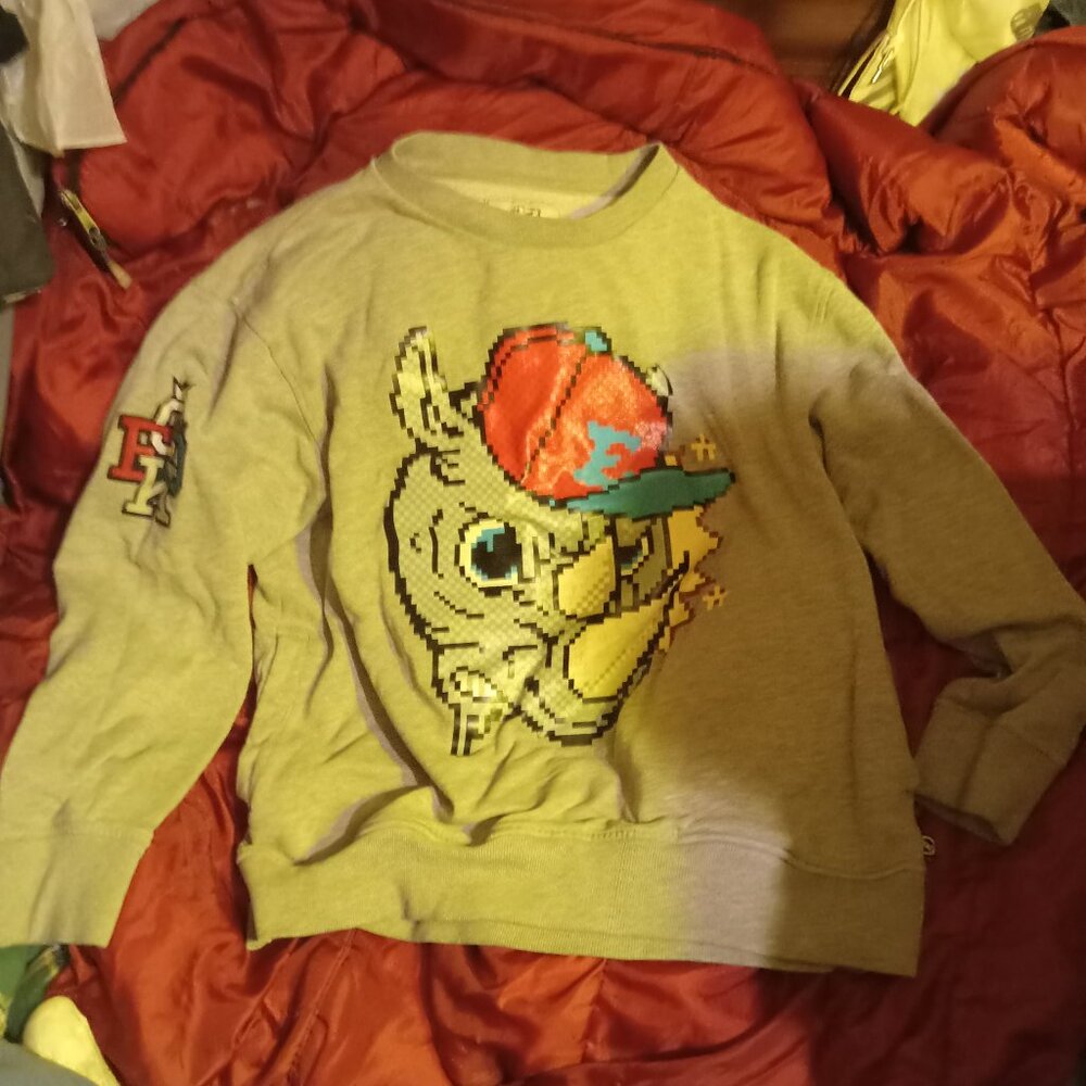 Mens Grey XL Marc Ekco 8-Bit Rhino Long Sleeve Sweatshirt Vintage Ecko Unltd